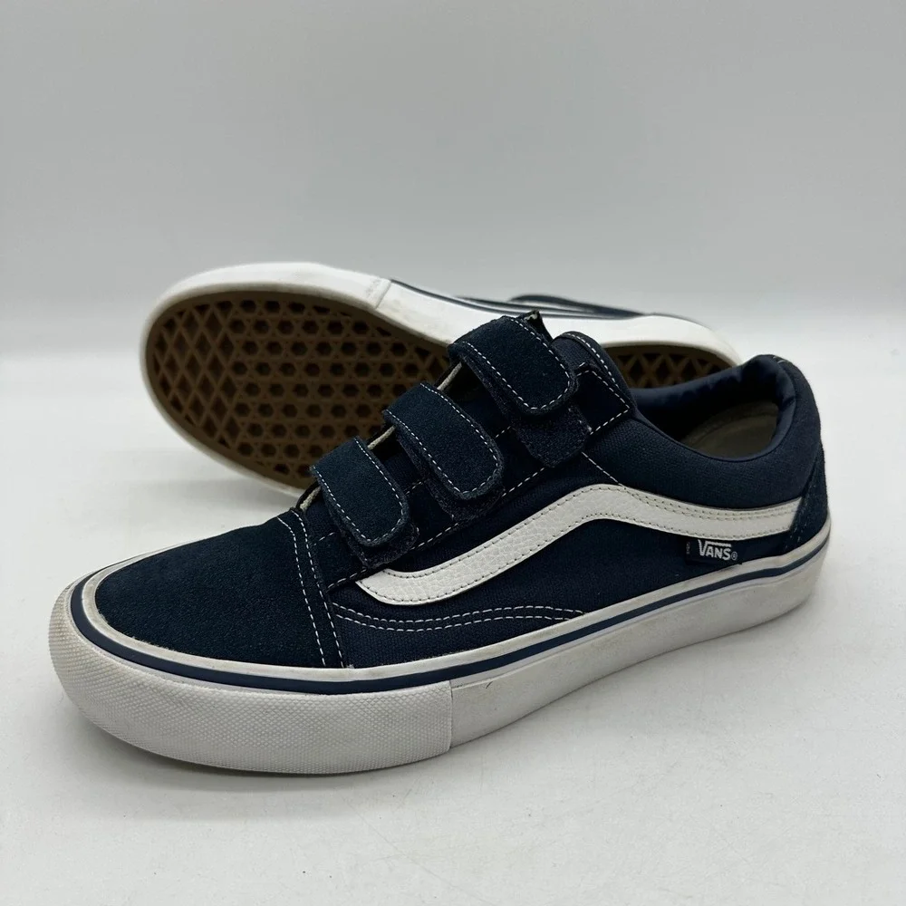 Vans 721454 Mens Size 8 Navy Old Skool V Pro VN0A3D29NVY Hook & Loop Skate Shoes